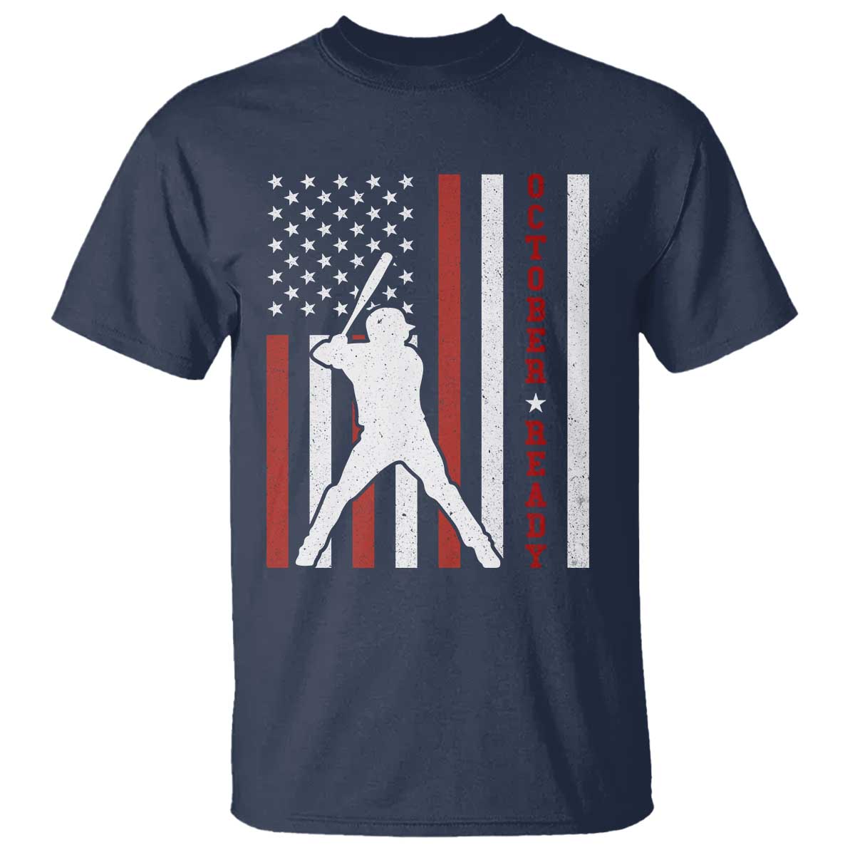 October Ready T Shirt Cool Distressed Philadelphia Baseball Fan US Flag - Wonder Print Shop