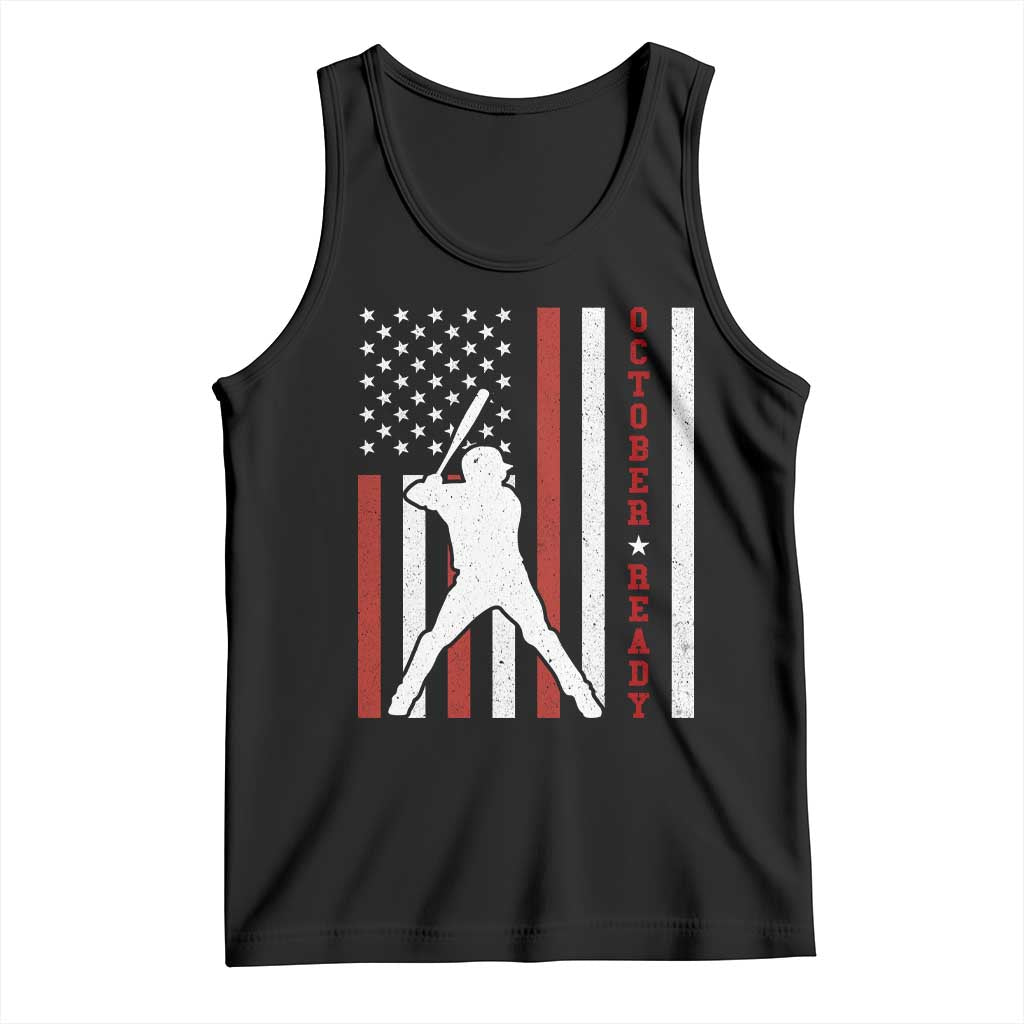 October Ready Tank Top Cool Distressed Philadelphia Baseball Fan US Flag - Wonder Print Shop