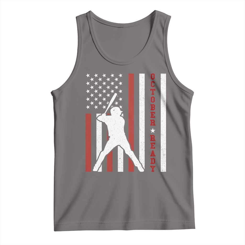 October Ready Tank Top Cool Distressed Philadelphia Baseball Fan US Flag - Wonder Print Shop