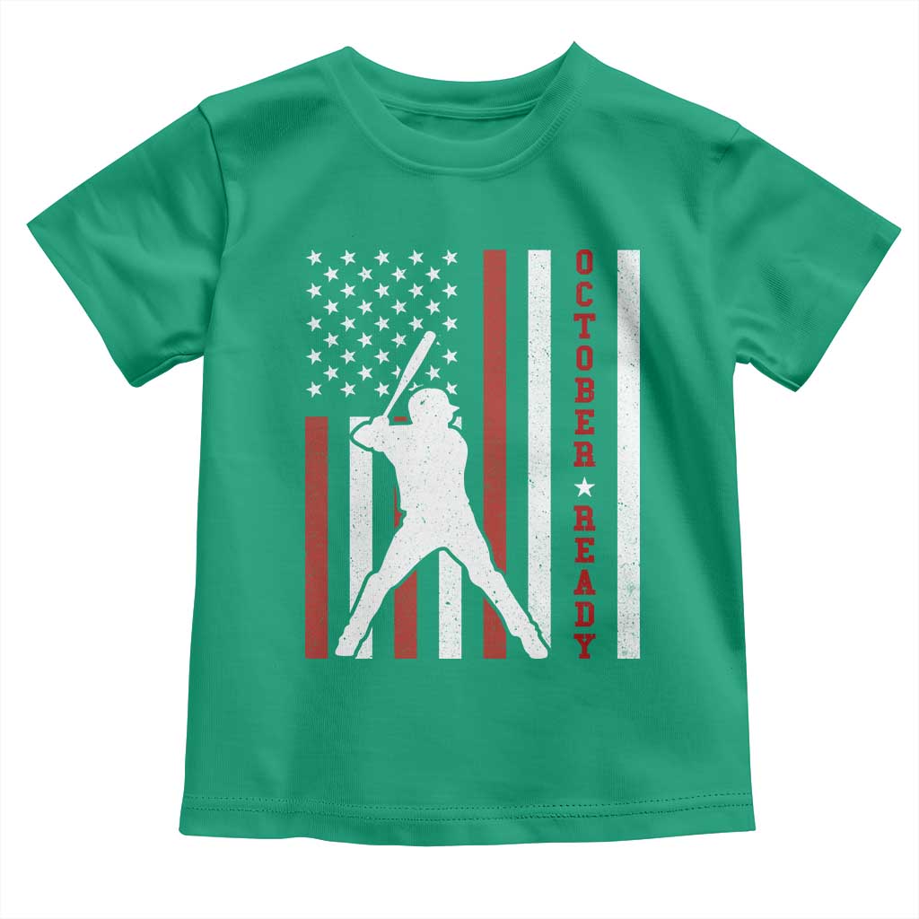 October Ready Toddler T Shirt Cool Distressed Philadelphia Baseball Fan US Flag - Wonder Print Shop