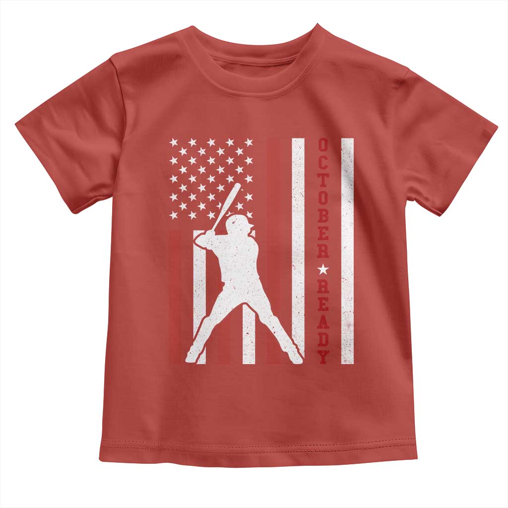 October Ready Toddler T Shirt Cool Distressed Philadelphia Baseball Fan US Flag - Wonder Print Shop