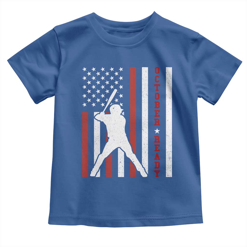 October Ready Toddler T Shirt Cool Distressed Philadelphia Baseball Fan US Flag - Wonder Print Shop