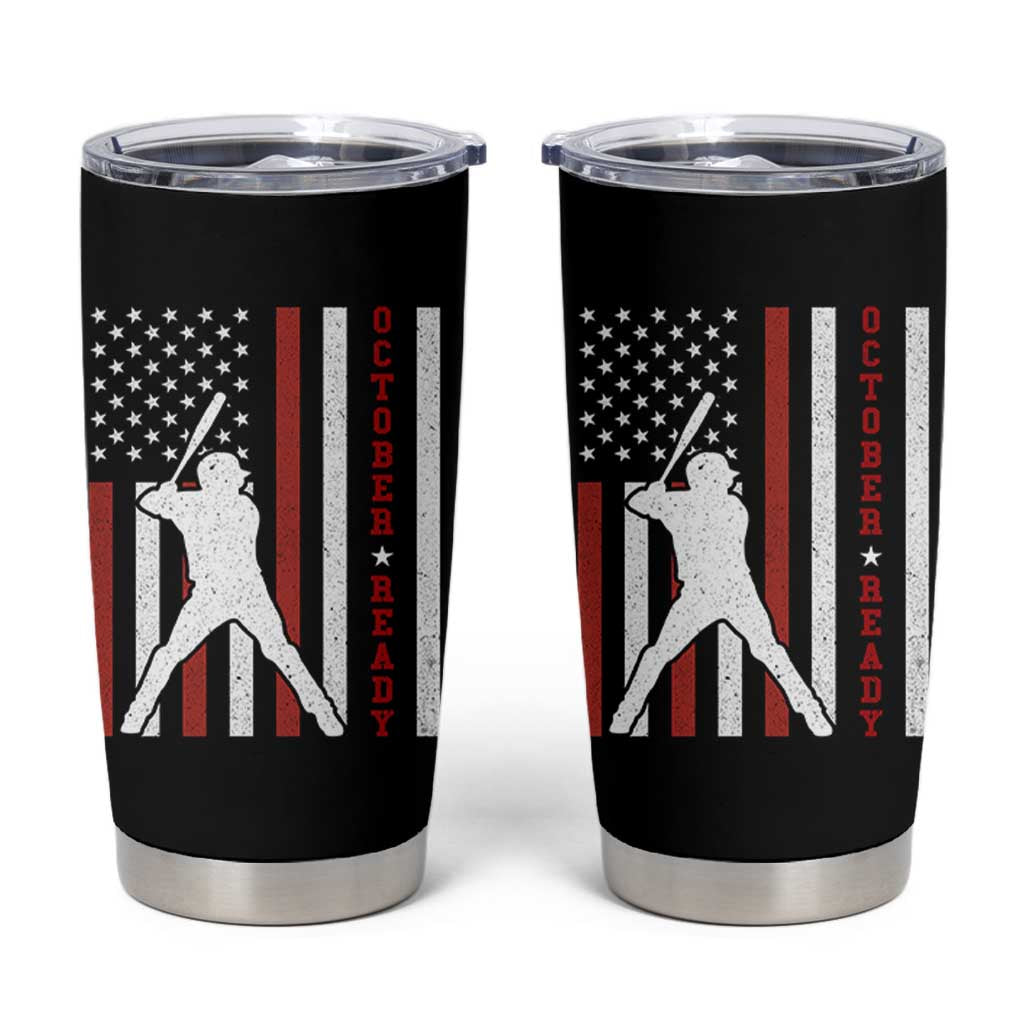 October Ready Tumbler Cup Cool Distressed Philadelphia Baseball Fan US Flag - Wonder Print Shop