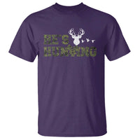 He Is Hunting T Shirt Camo Deer Hunters Girlfriend Wife Hunting Season - Wonder Print Shop