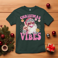 Retro Christmas Santa T Shirt Pink Xmas Vibes Groovy Santa Claus Womens Kids Girls Gifts - Wonder Print Shop