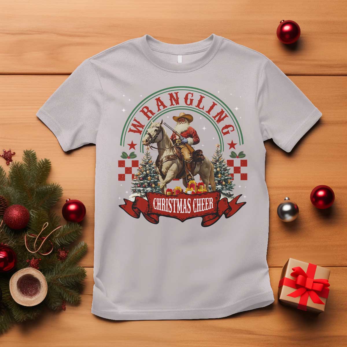 Western Christmas T Shirt Howdy Country Christmas Horse Xmas Cheer - Wonder Print Shop
