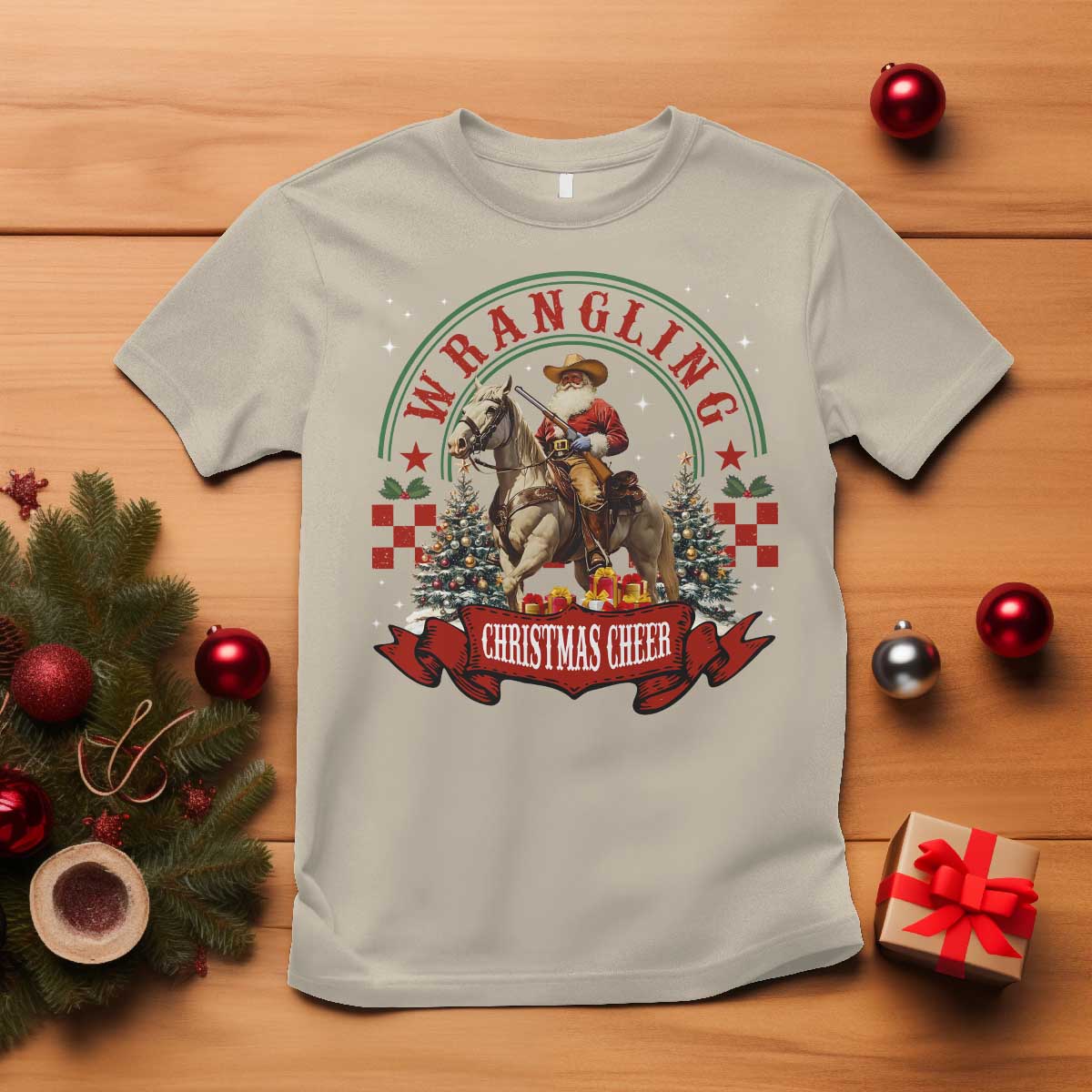 Western Christmas T Shirt Howdy Country Christmas Horse Xmas Cheer - Wonder Print Shop