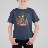 Western Christmas T Shirt For Kid Howdy Country Christmas Horse Xmas Cheer - Wonder Print Shop