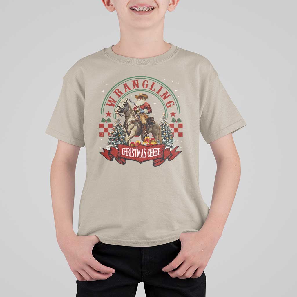 Western Christmas T Shirt For Kid Howdy Country Christmas Horse Xmas Cheer - Wonder Print Shop