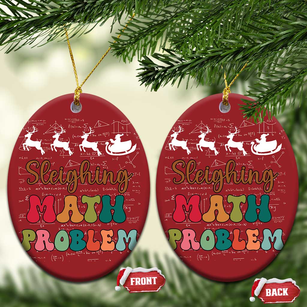 Math Teacher Christmas Ornament Sleighing Math Problem Xmas Gift - Wonder Print Shop