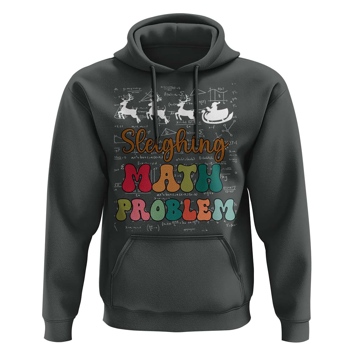 Math Teacher Christmas Hoodie Sleighing Math Problem Xmas Gift