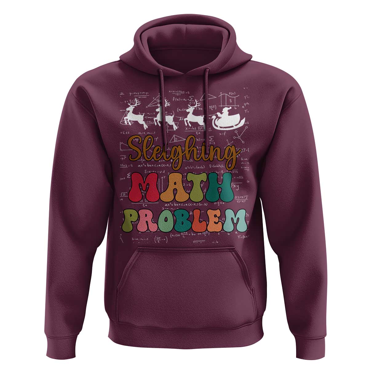 Math Teacher Christmas Hoodie Sleighing Math Problem Xmas Gift
