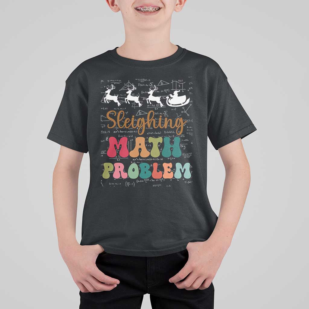 Math Teacher Christmas T Shirt For Kid Sleighing Math Problem Xmas Gift - Wonder Print Shop