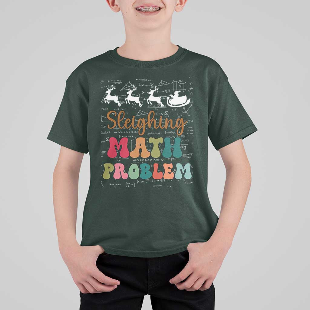 Math Teacher Christmas T Shirt For Kid Sleighing Math Problem Xmas Gift - Wonder Print Shop