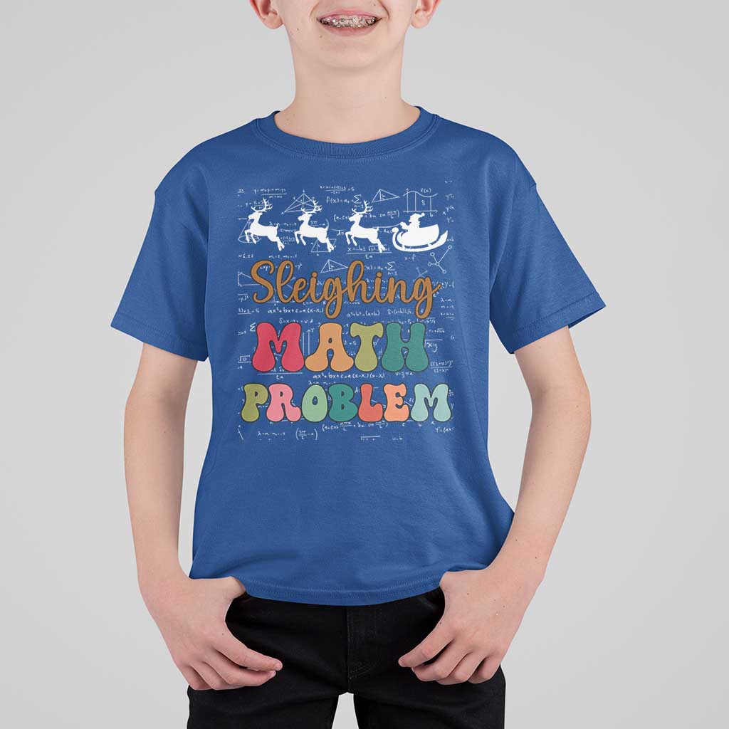 Math Teacher Christmas T Shirt For Kid Sleighing Math Problem Xmas Gift - Wonder Print Shop