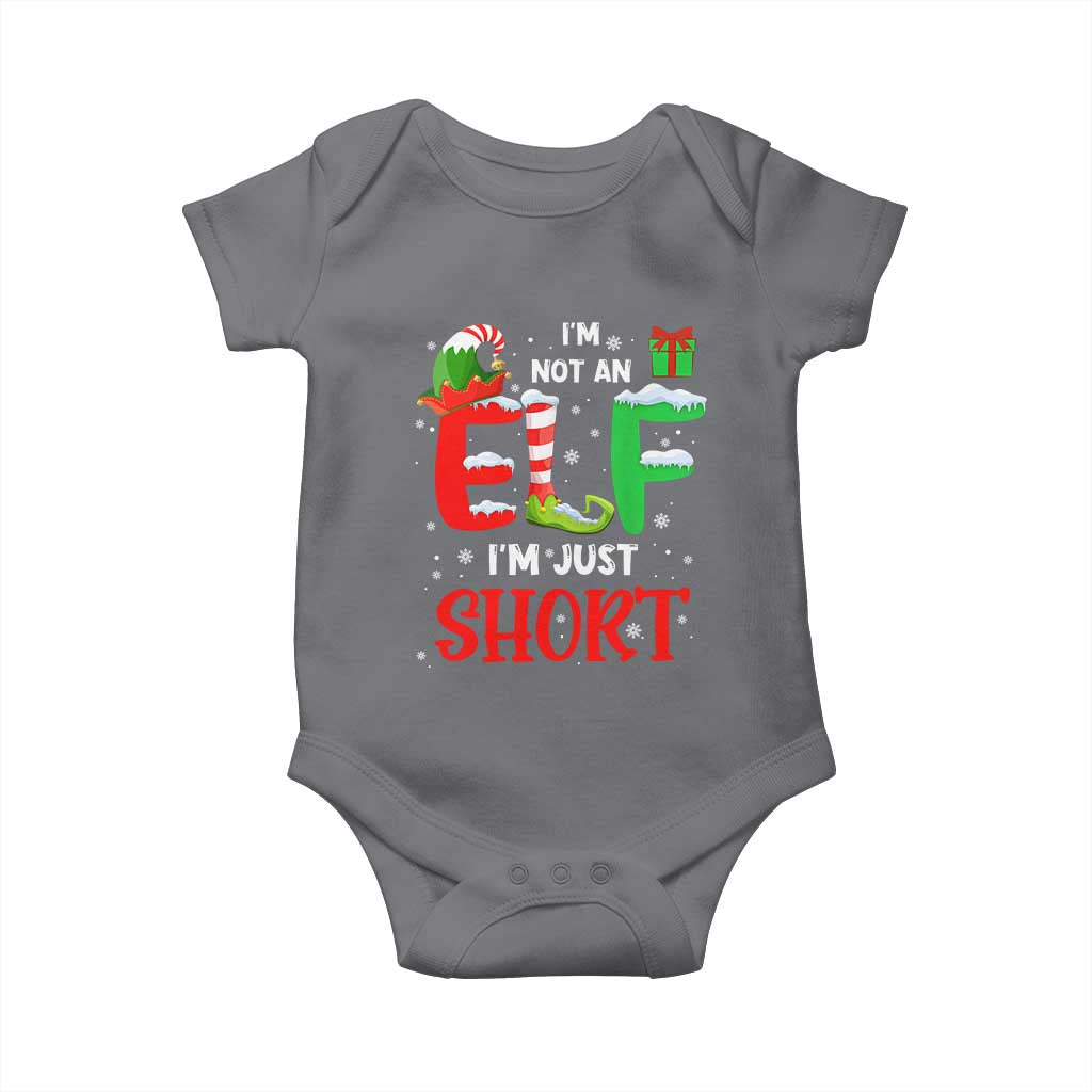 Funny Christmas Baby Onesie I'm Not An Elf Just Short Xmas