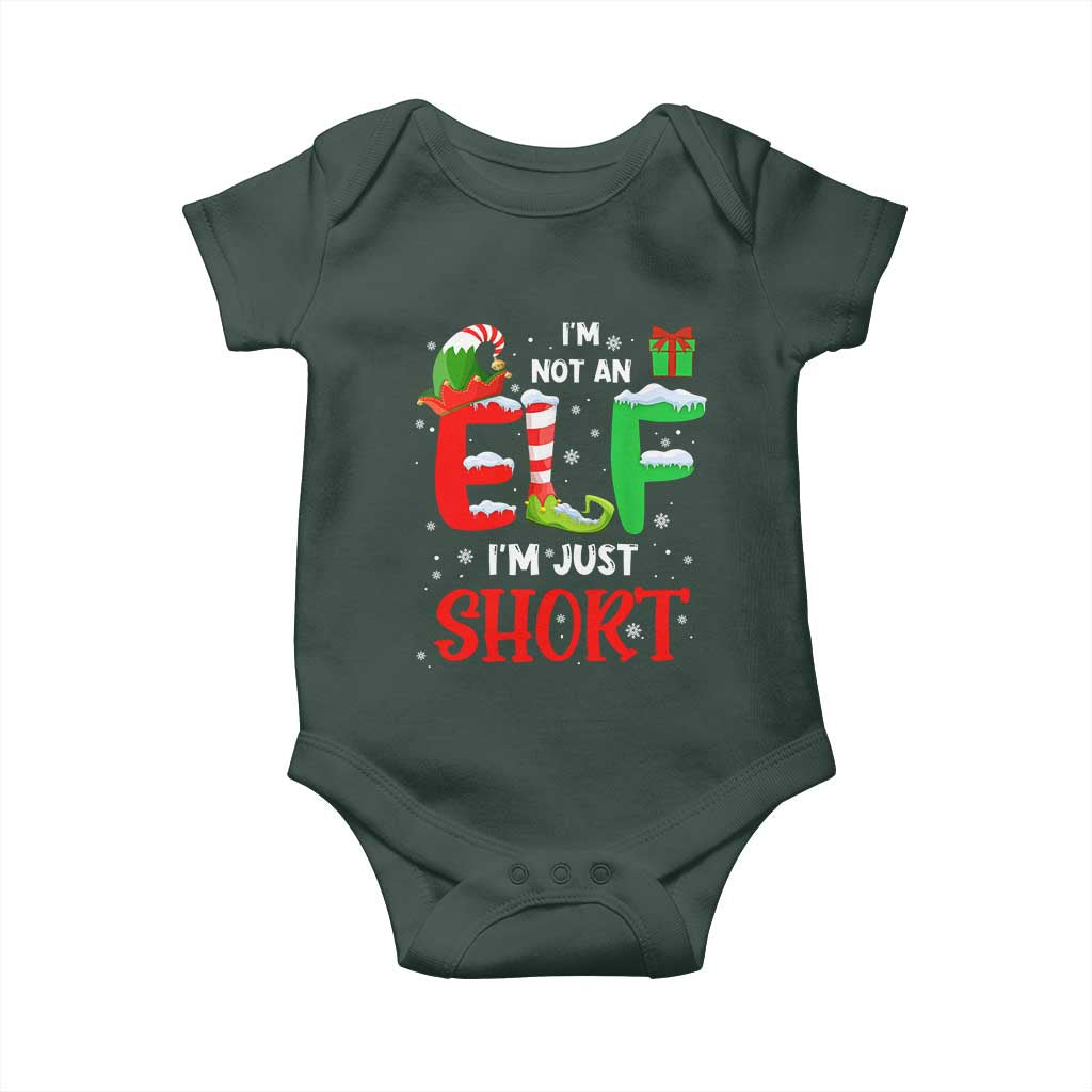 Funny Christmas Baby Onesie I'm Not An Elf Just Short Xmas