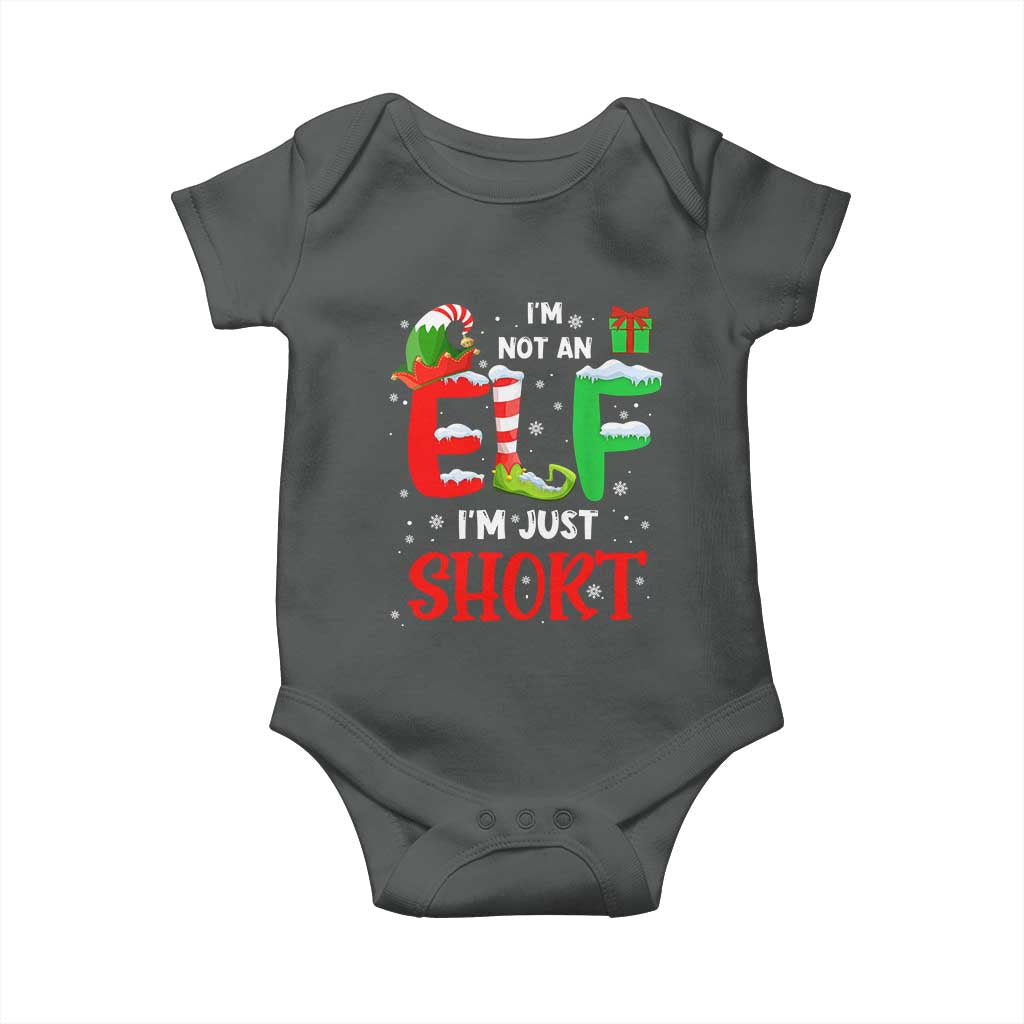 Funny Christmas Baby Onesie I'm Not An Elf Just Short Xmas