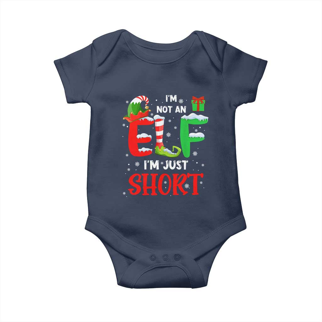Funny Christmas Baby Onesie I'm Not An Elf Just Short Xmas