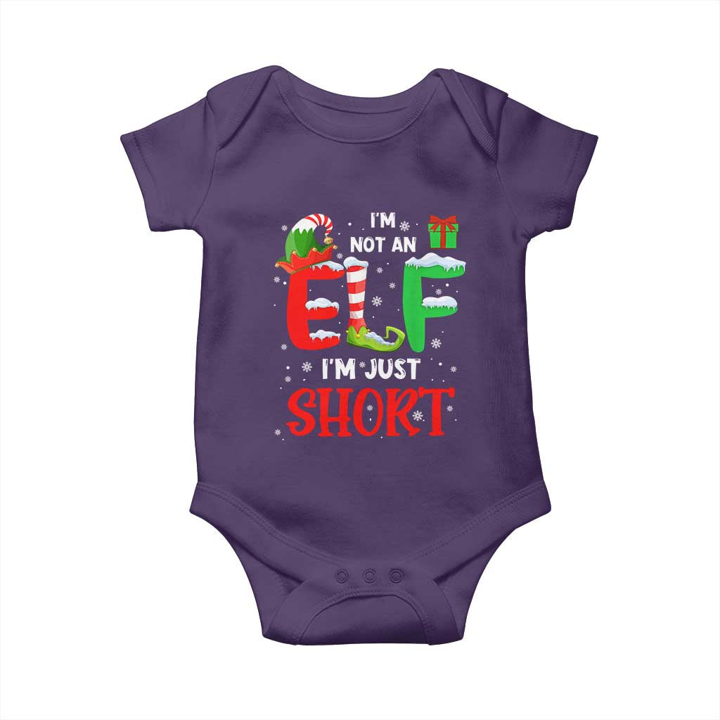 Funny Christmas Baby Onesie I'm Not An Elf Just Short Xmas