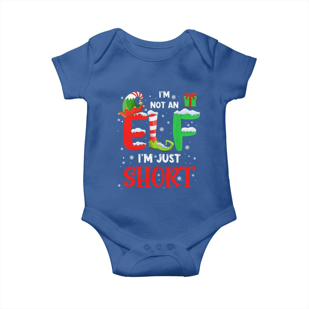 Funny Christmas Baby Onesie I'm Not An Elf Just Short Xmas