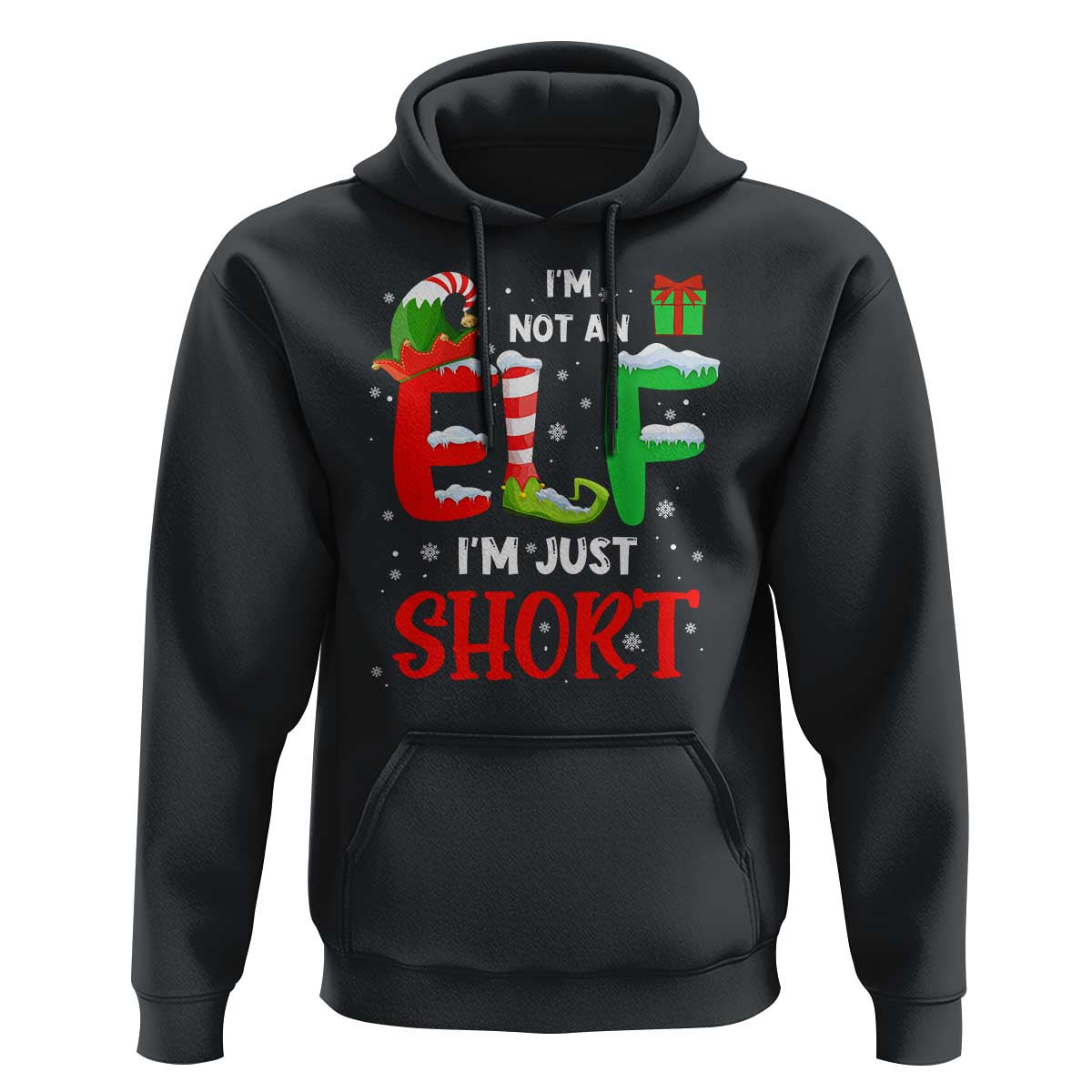 Funny Christmas Hoodie I'm Not An Elf Just Short Xmas
