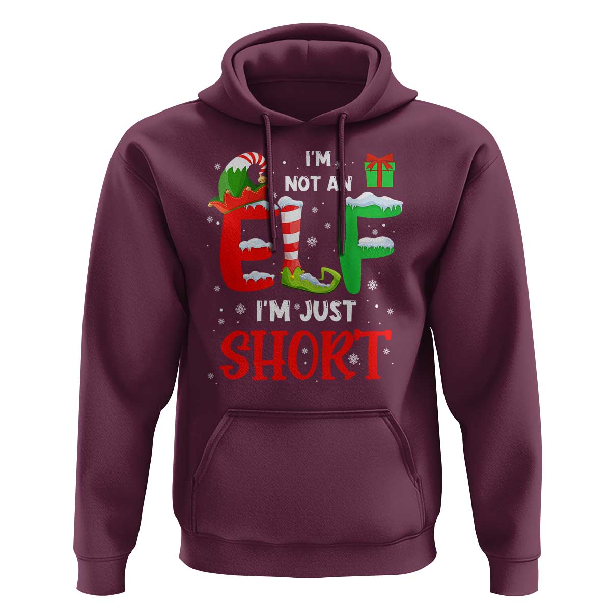Funny Christmas Hoodie I'm Not An Elf Just Short Xmas