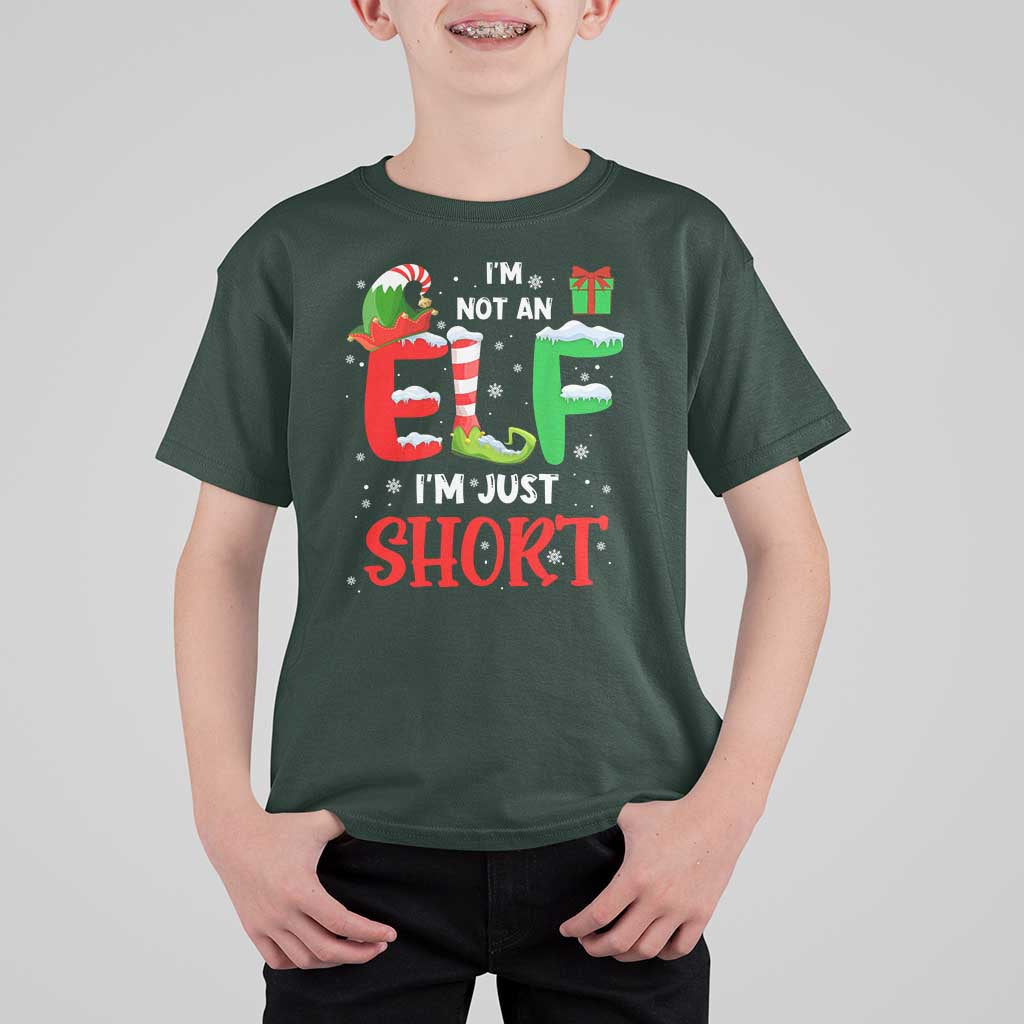 Funny Christmas T Shirt For Kid I'm Not An Elf Just Short Xmas - Wonder Print Shop