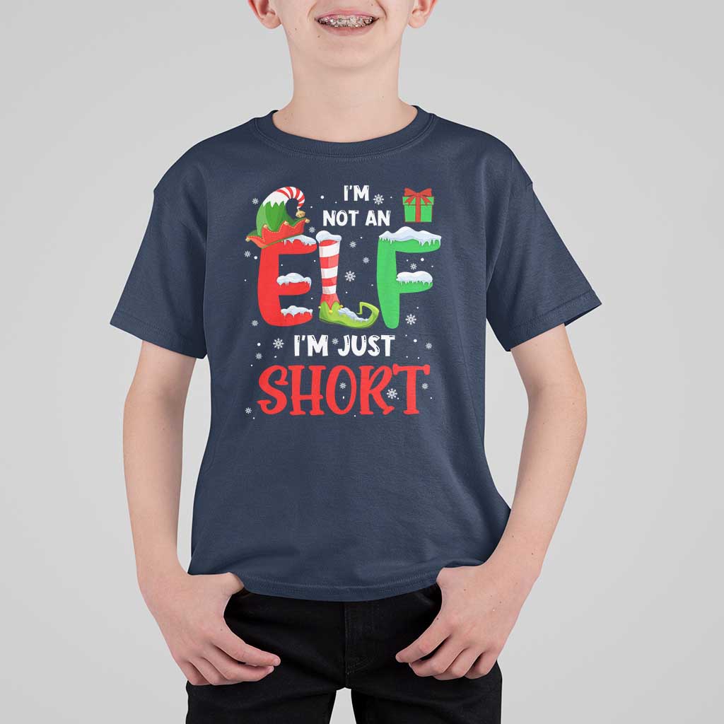 Funny Christmas T Shirt For Kid I'm Not An Elf Just Short Xmas - Wonder Print Shop