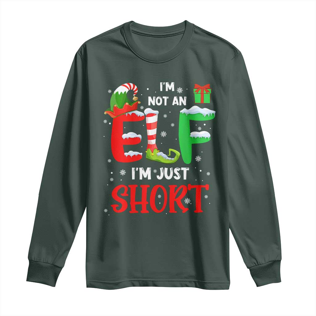 Funny Christmas Long Sleeve Shirt I'm Not An Elf Just Short Xmas