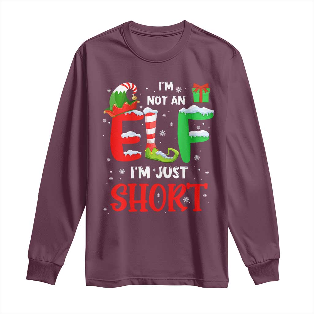 Funny Christmas Long Sleeve Shirt I'm Not An Elf Just Short Xmas