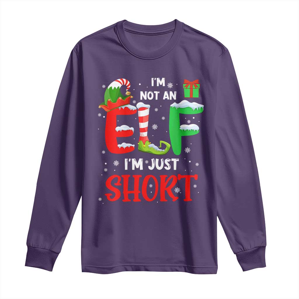 Funny Christmas Long Sleeve Shirt I'm Not An Elf Just Short Xmas