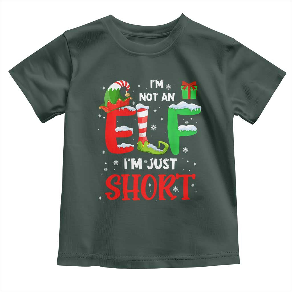 Funny Christmas Toddler T Shirt I'm Not An Elf Just Short Xmas