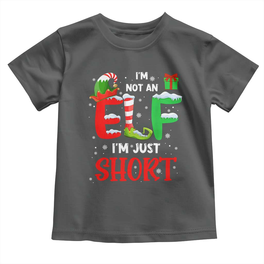 Funny Christmas Toddler T Shirt I'm Not An Elf Just Short Xmas