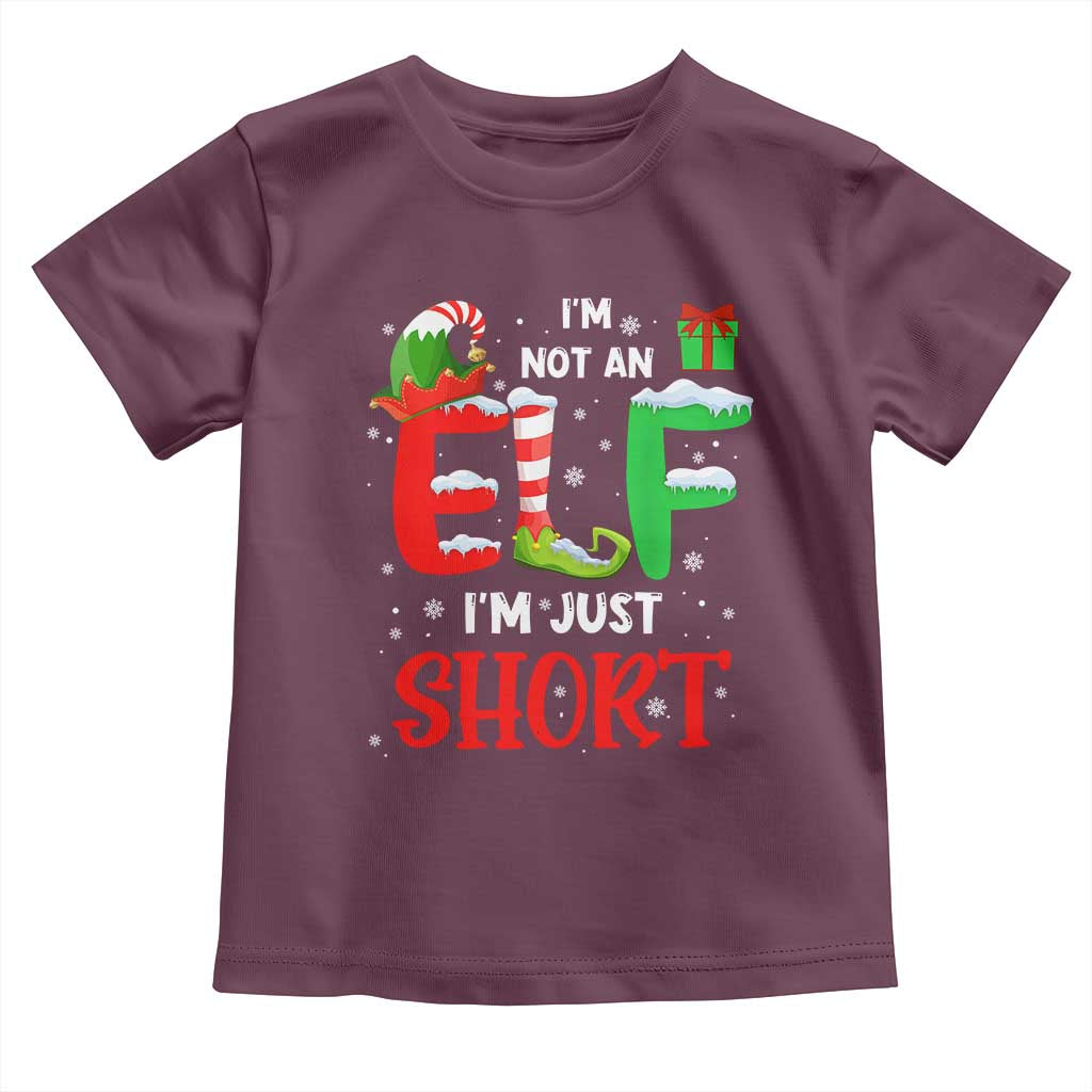 Funny Christmas Toddler T Shirt I'm Not An Elf Just Short Xmas