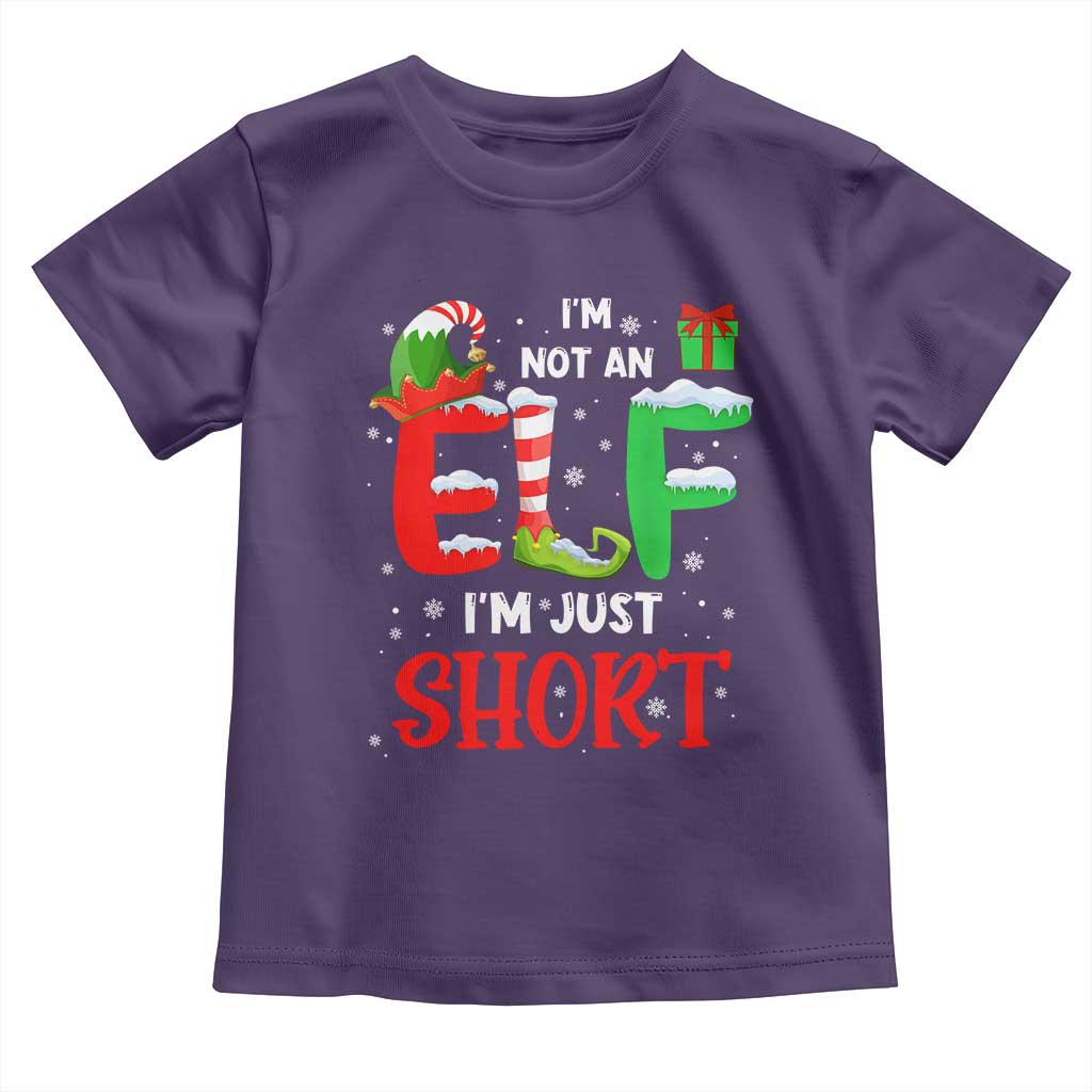 Funny Christmas Toddler T Shirt I'm Not An Elf Just Short Xmas