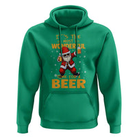 Funny Christmas Santa Claus Drinking Beer Wonderful Time Hoodie