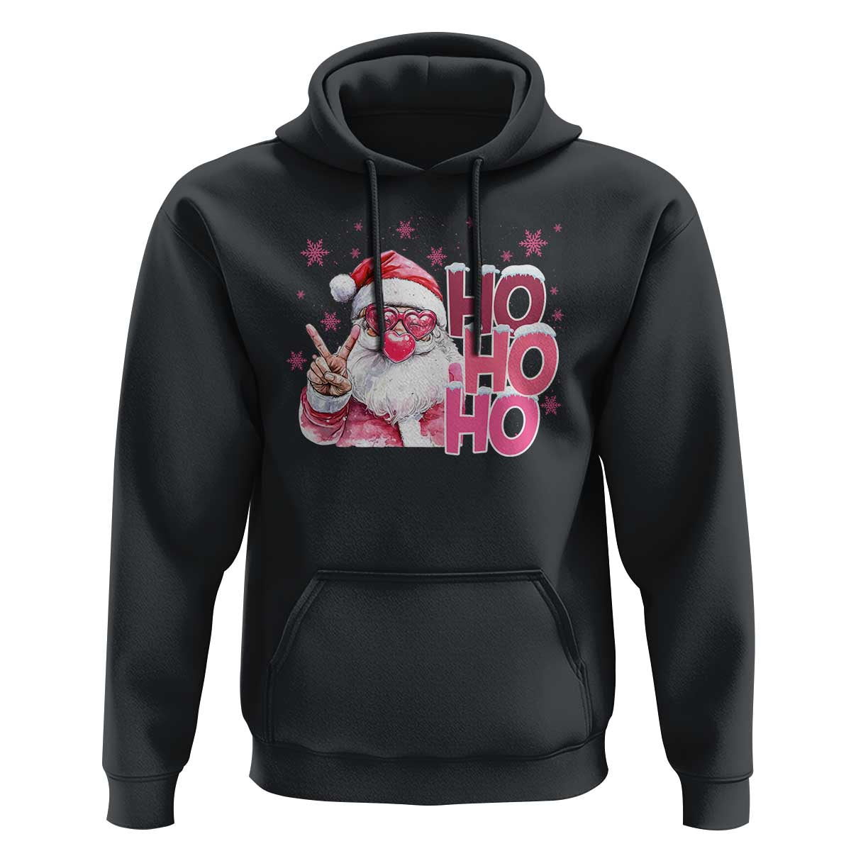 Christmas Couple Matching Hoodie Pink Santa Claus Ho Ho Ho
