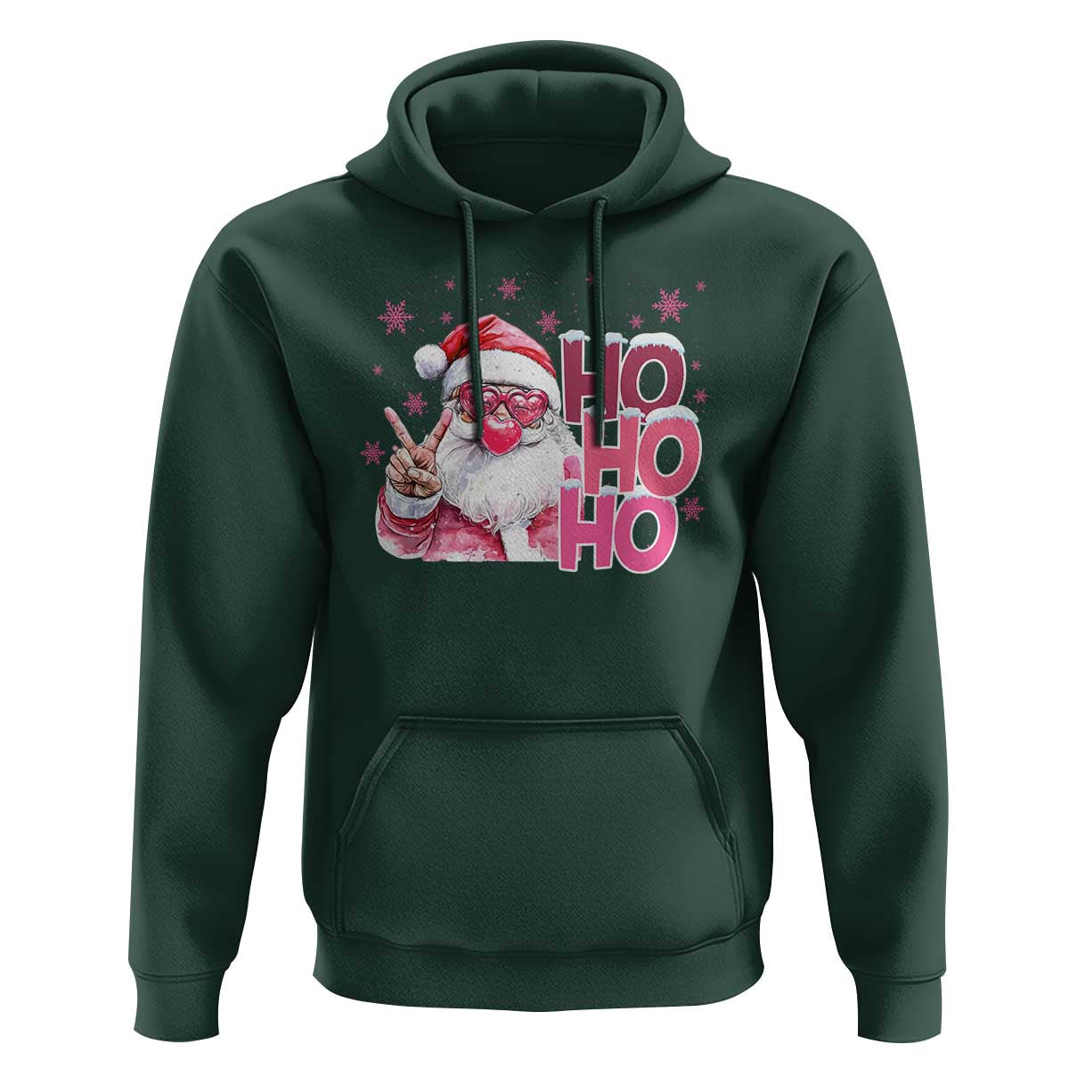 Christmas Couple Matching Hoodie Pink Santa Claus Ho Ho Ho