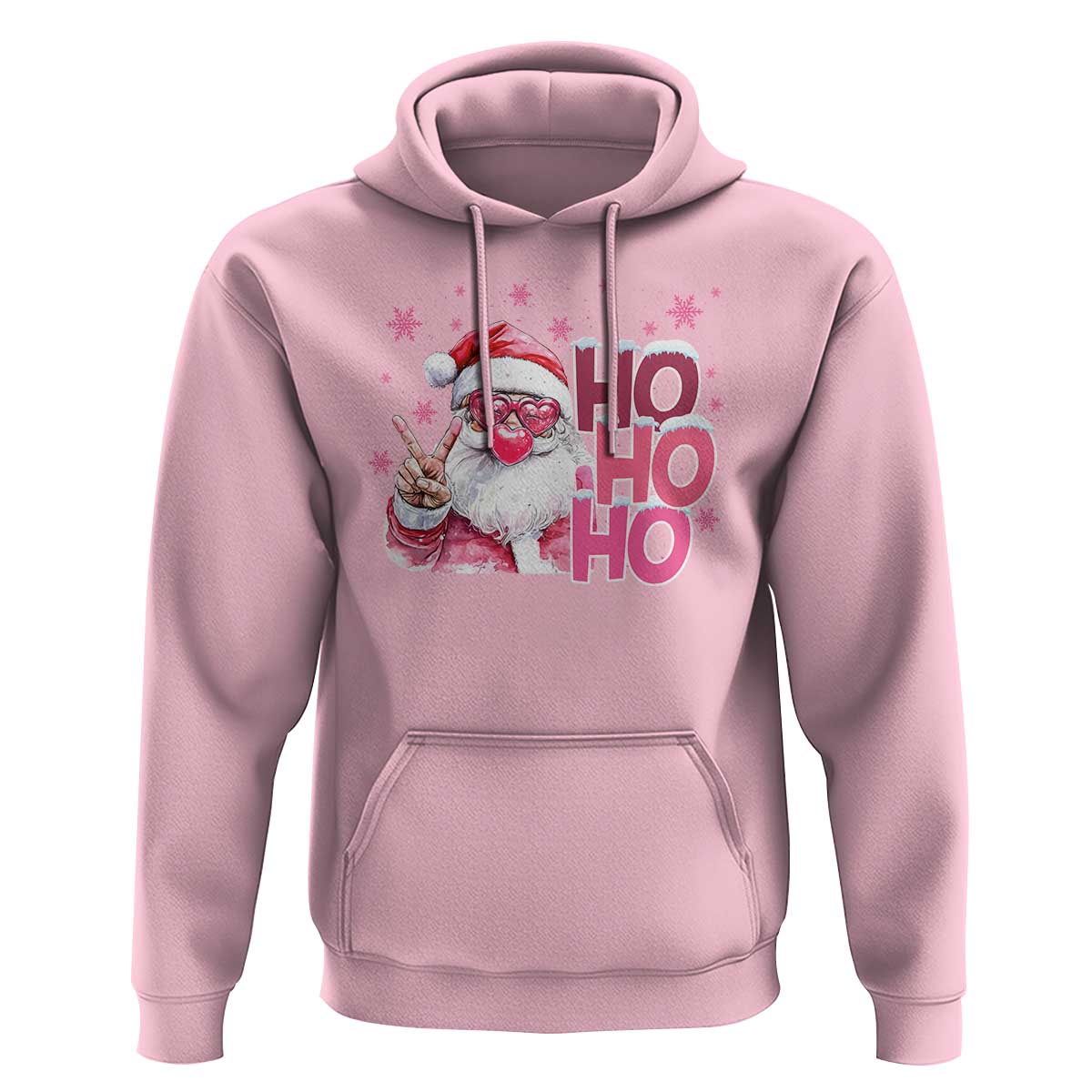 Christmas Couple Matching Hoodie Pink Santa Claus Ho Ho Ho