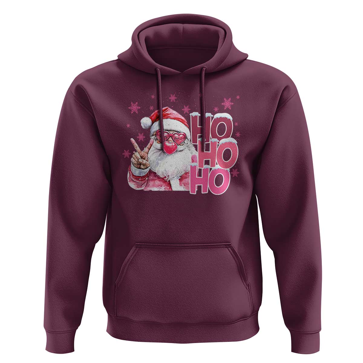 Christmas Couple Matching Hoodie Pink Santa Claus Ho Ho Ho