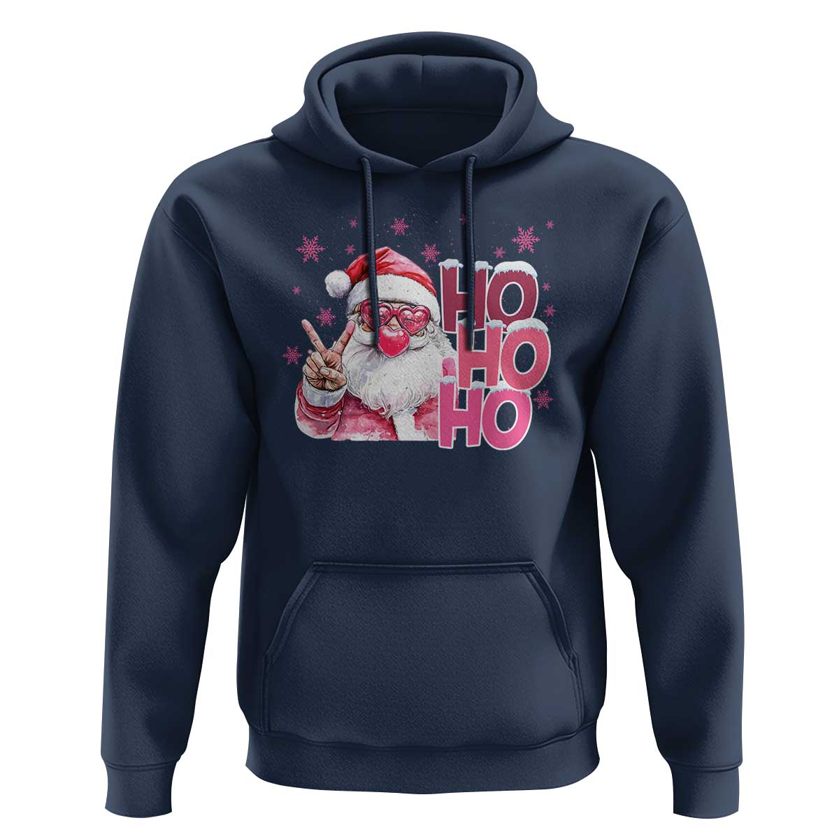 Christmas Couple Matching Hoodie Pink Santa Claus Ho Ho Ho