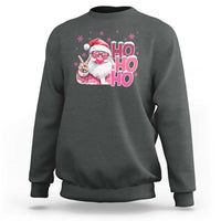 Christmas Couple Matching Sweatshirt Pink Santa Claus Ho Ho Ho - Wonder Print Shop