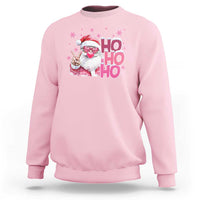 Christmas Couple Matching Sweatshirt Pink Santa Claus Ho Ho Ho - Wonder Print Shop
