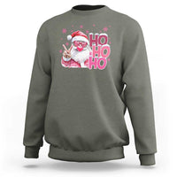 Christmas Couple Matching Sweatshirt Pink Santa Claus Ho Ho Ho - Wonder Print Shop