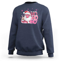 Christmas Couple Matching Sweatshirt Pink Santa Claus Ho Ho Ho - Wonder Print Shop
