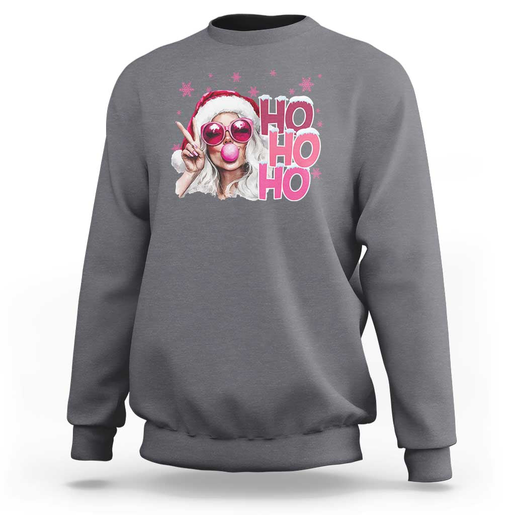 Christmas Couple Matching Sweatshirt Pink Mrs Claus Ho Ho Ho - Wonder Print Shop