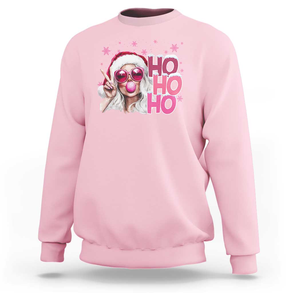 Christmas Couple Matching Sweatshirt Pink Mrs Claus Ho Ho Ho - Wonder Print Shop
