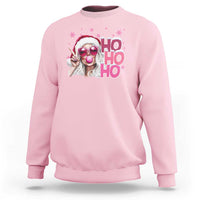 Christmas Couple Matching Sweatshirt Pink Mrs Claus Ho Ho Ho - Wonder Print Shop