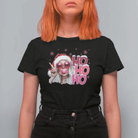 Christmas Couple Matching T Shirt For Women Pink Mrs Claus Ho Ho Ho - Wonder Print Shop